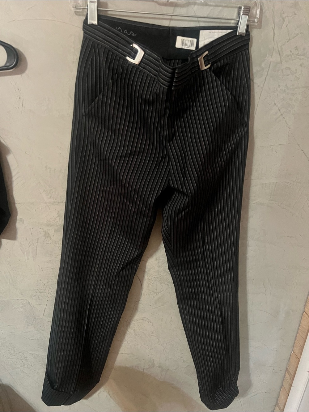 Vintage Black Pinstripe Dress Pants